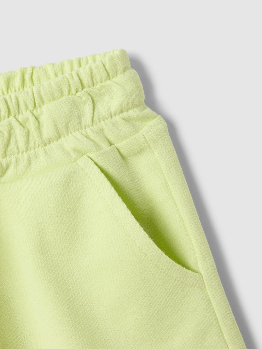 Yellow pure cotton shorts for girls, regular fit_3