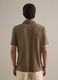 Brown regular fit linen and cotton blend polo_3