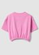 Pink pure cotton girls&rsquo; boxy-fit T-shirt with appliqu&eacute;s_1