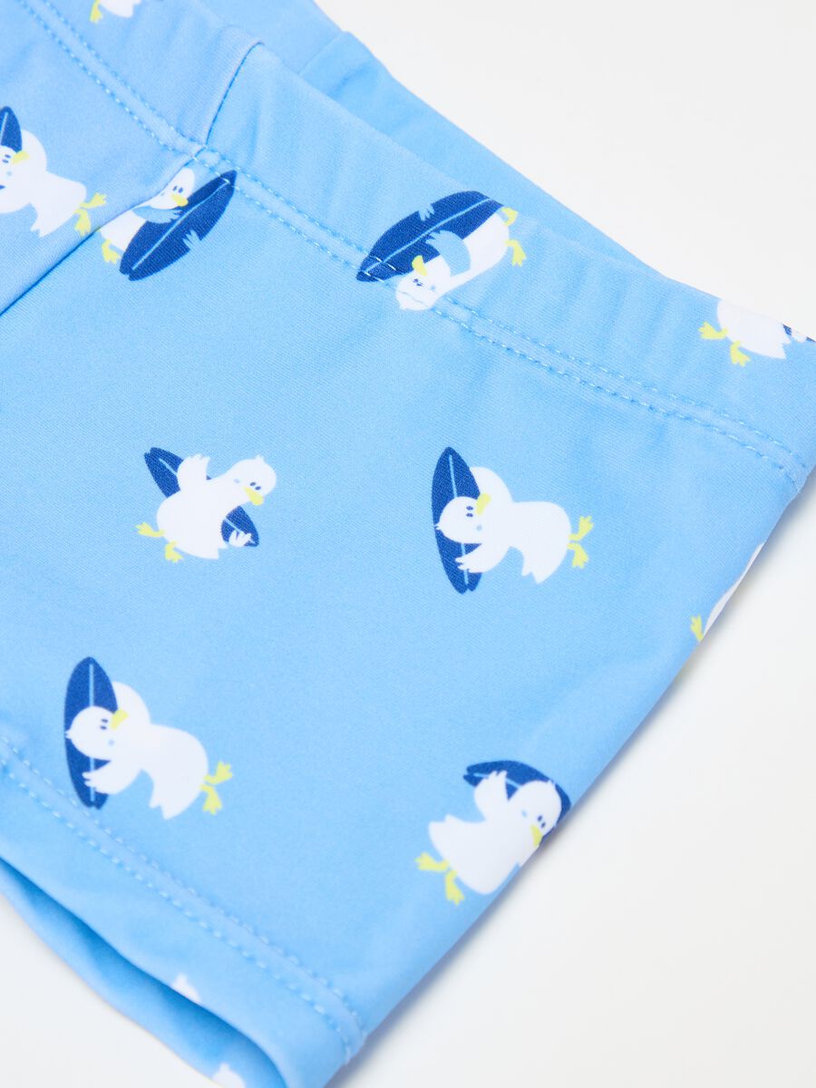 Swimming trunks with seagull print_2