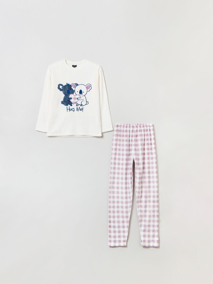 Fleece pyjamas with koala embroidery_0