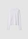 White stretch organic cotton T-shirt with ribbed neck_1