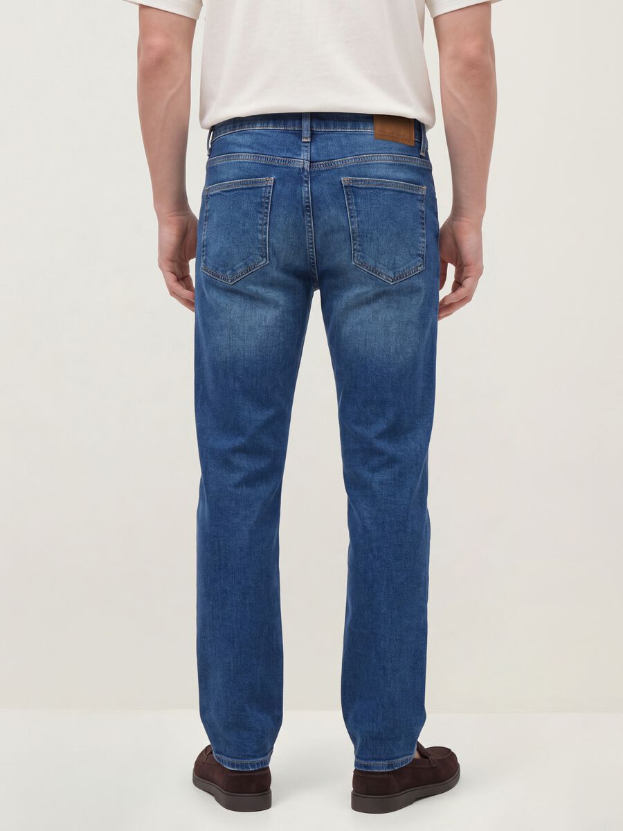 Blue comfort-fit stretch cotton jeans_3