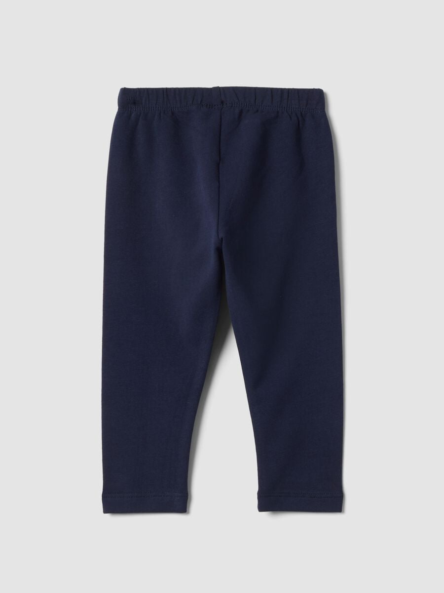 Blue stretch organic cotton leggings_1