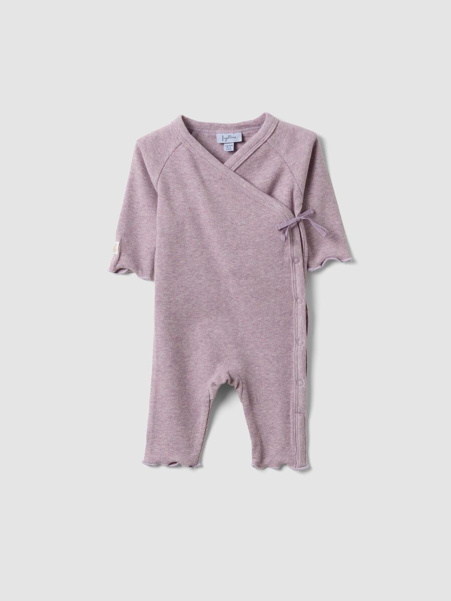 Violetter Wickel-Strampler aus Bio-Baumwolle f&uuml;r Baby-M&auml;dchen_0