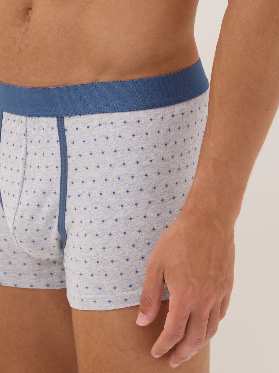 Three-pack of grey polka-dot organic stretch cotton boxers_3
