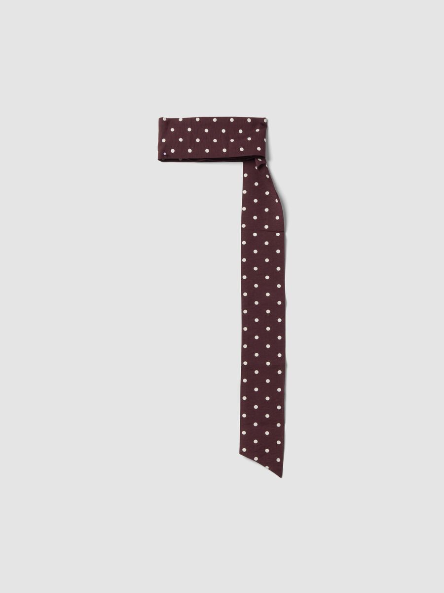 Brown polka dot viscose-blend top_6