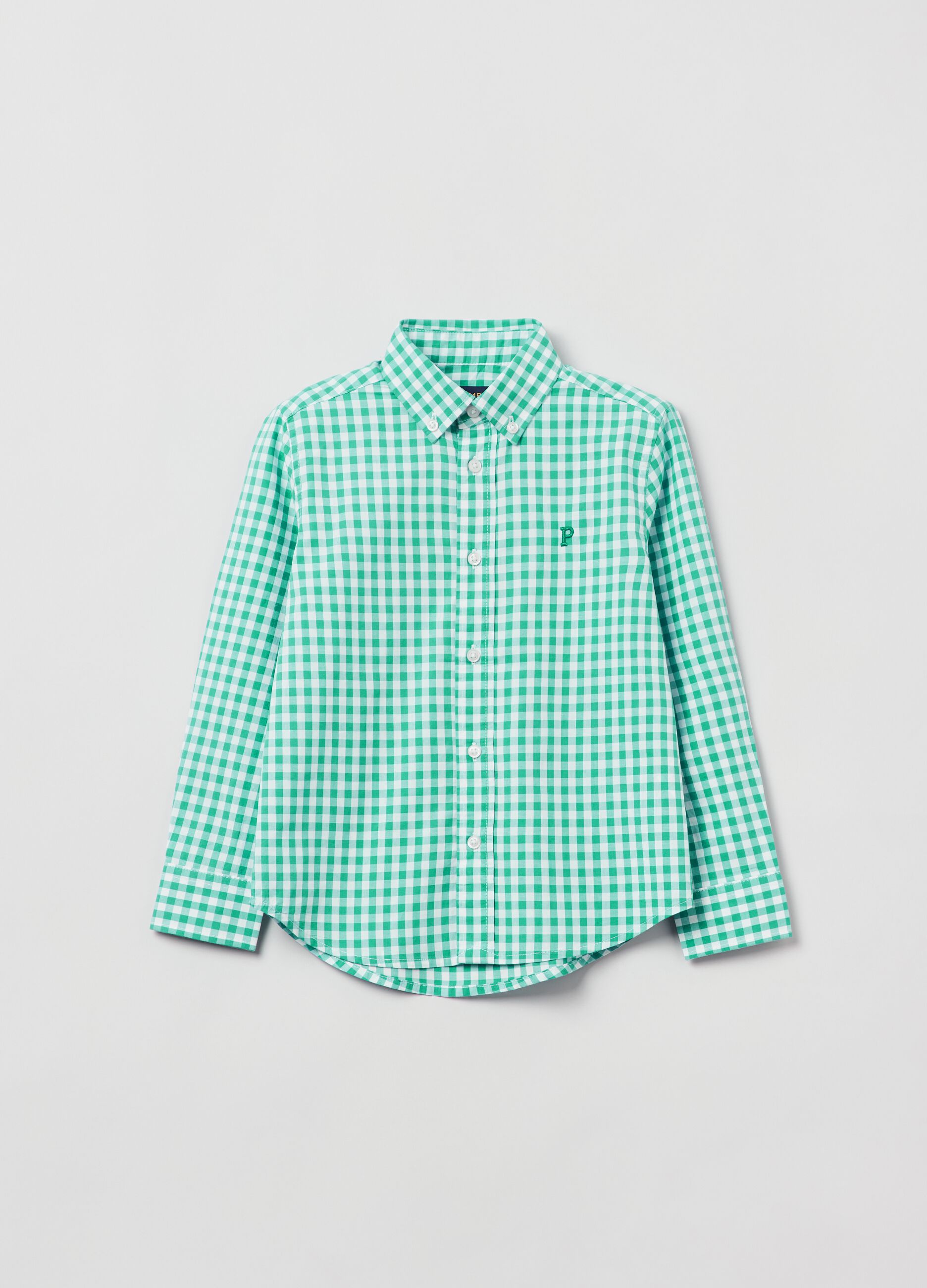 Gingham-patterned shirt_0