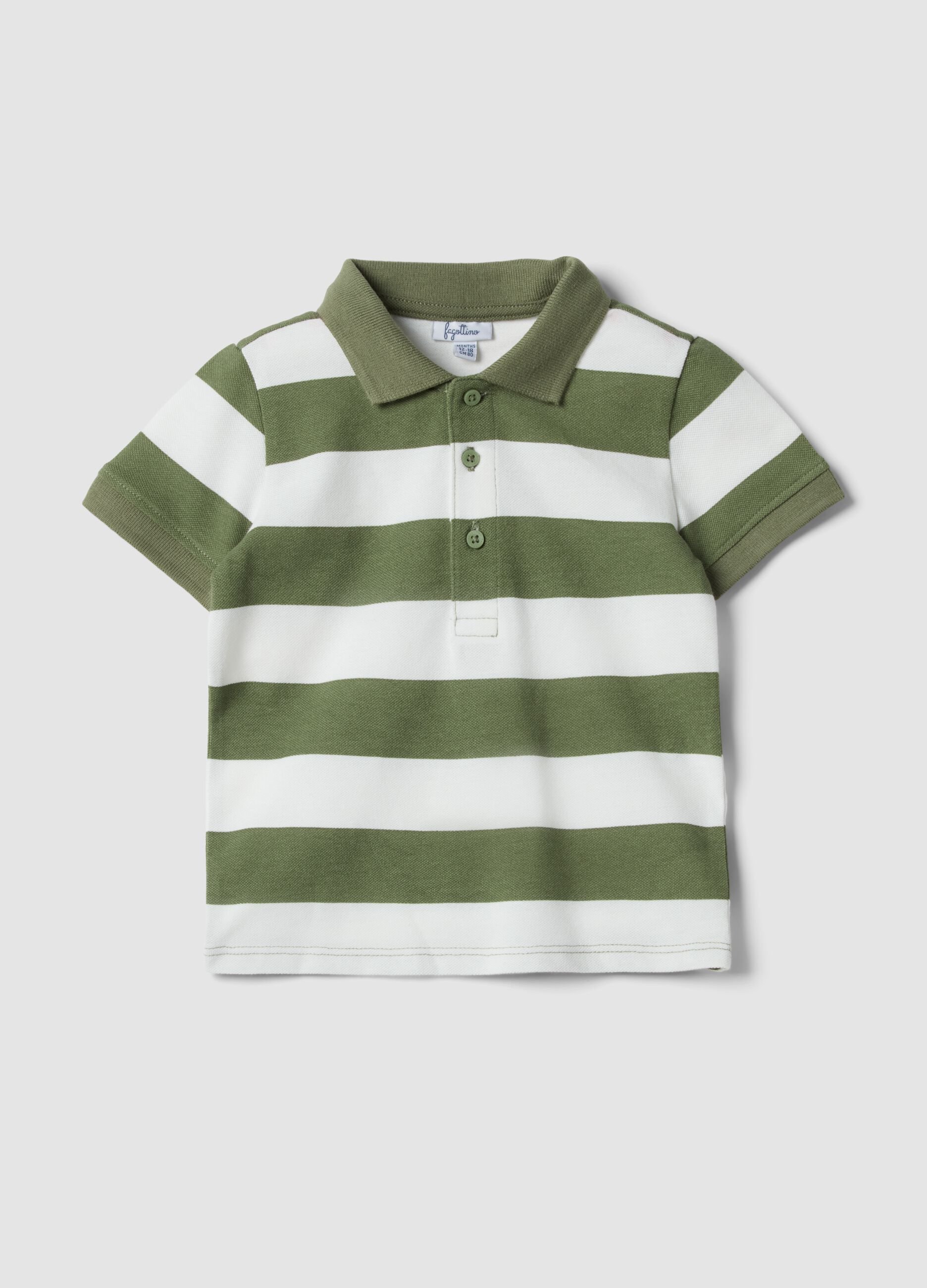 Multicolour striped pure cotton polo shirt for boys with regular fit