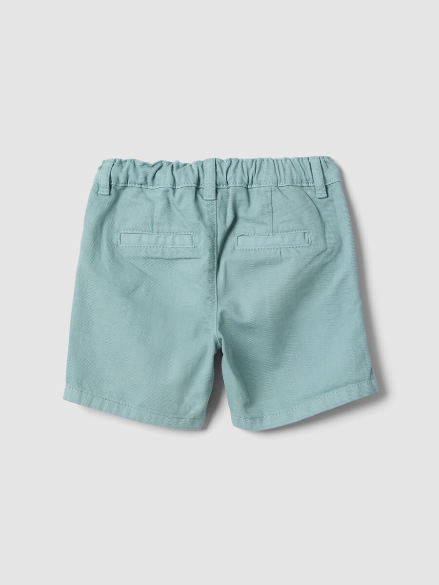 Blue pure cotton regular fit shorts for boys_1