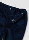 Pantaloni blu scuro in cotone elasticizzato a coste_2