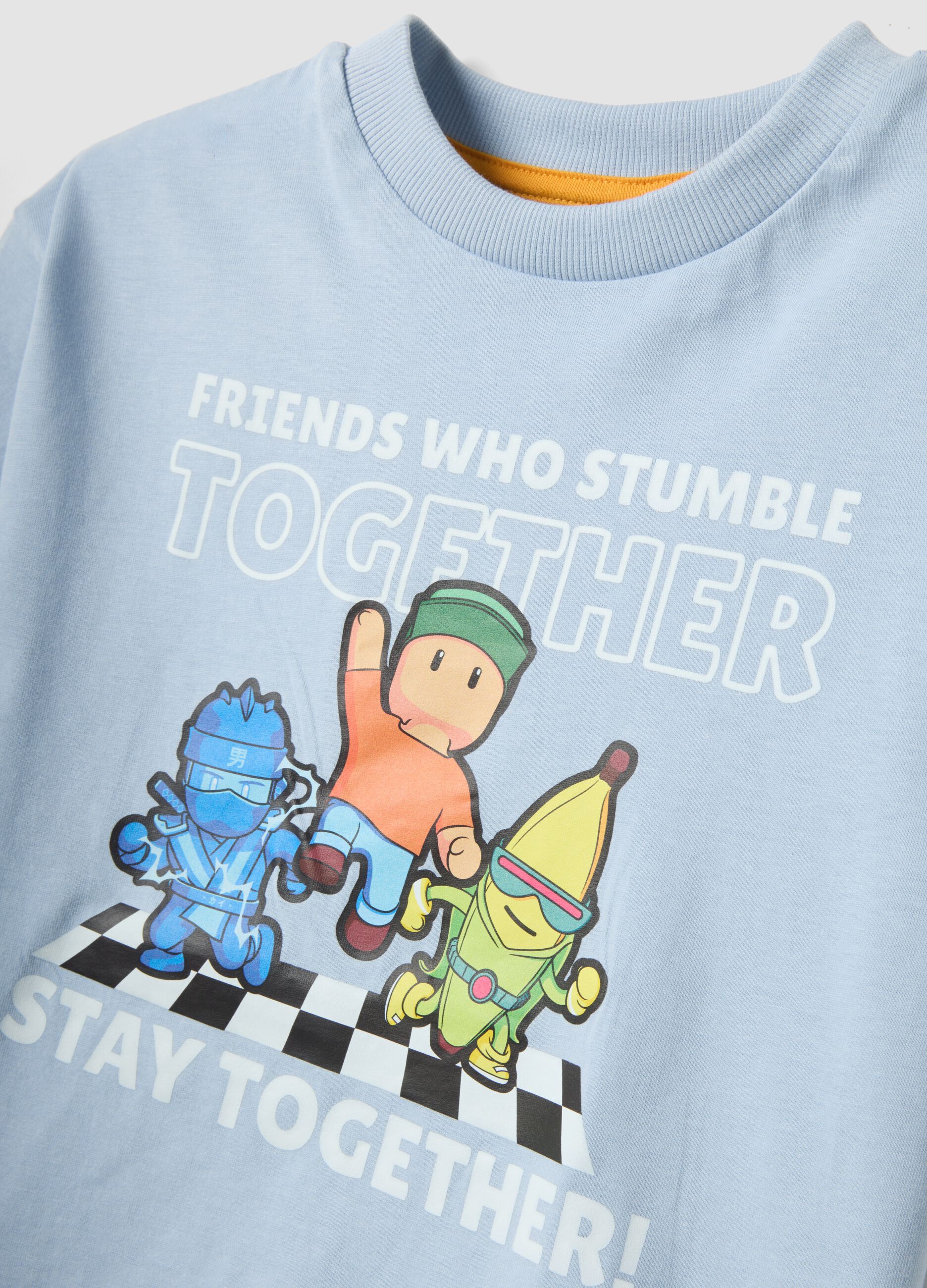 &Gamma;&alpha;&lambda;ά&zeta;&iota;&omicron; T-shirt &alpha;&pi;ό 100% &beta;&alpha;&mu;&beta;ά&kappa;&iota; &mu;&epsilon; &sigma;&tau;ά&mu;&pi;&alpha;, regular &epsilon;&phi;&alpha;&rho;&mu;&omicron;&gamma;ή