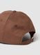 Brown pure cotton baseball cap with embroidered phrase_2