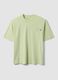 Green pure cotton T-shirt with chest pocket_0