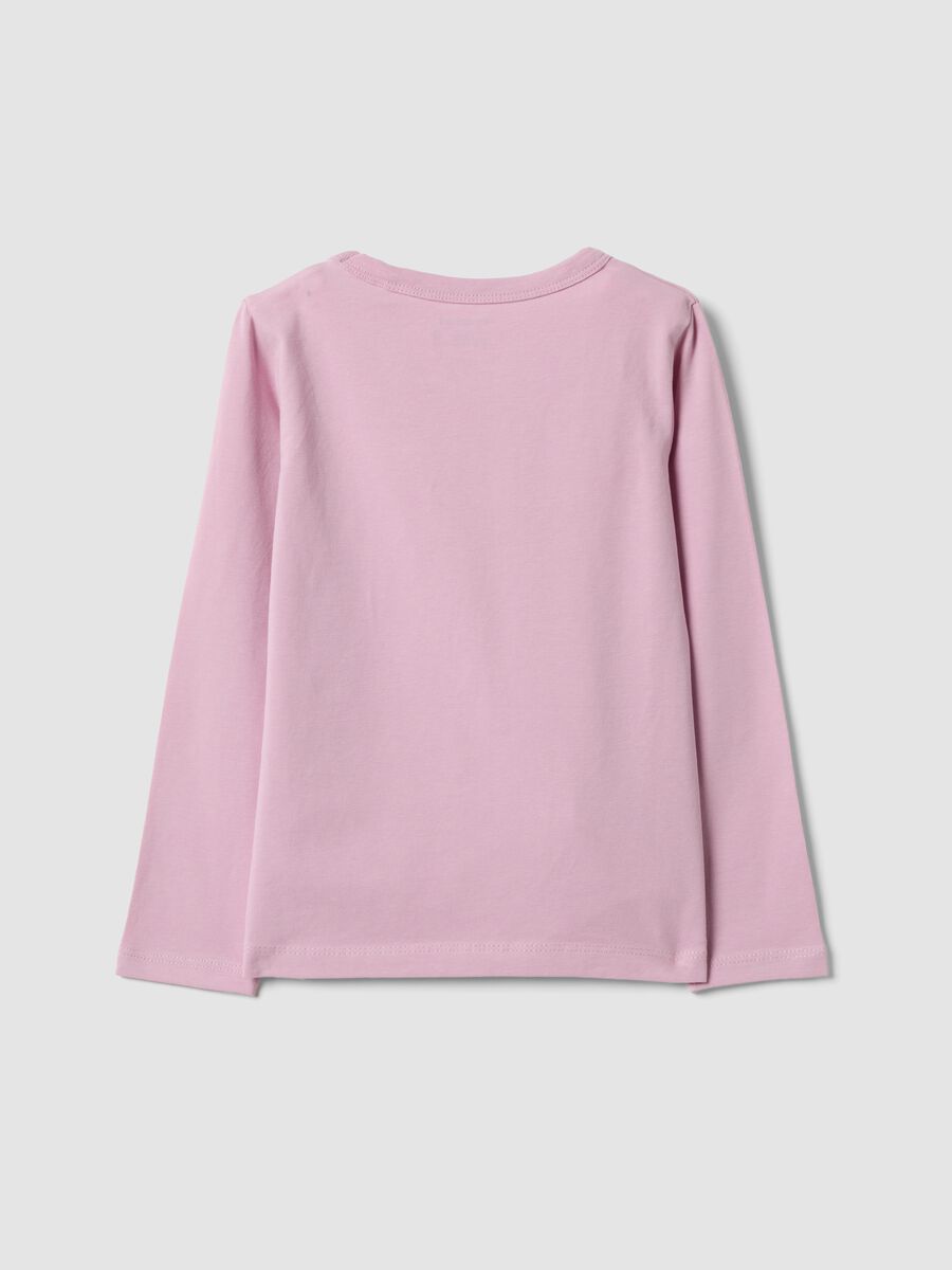 Rosa Langarm-T-Shirt aus Stretch-Baumwolle_1
