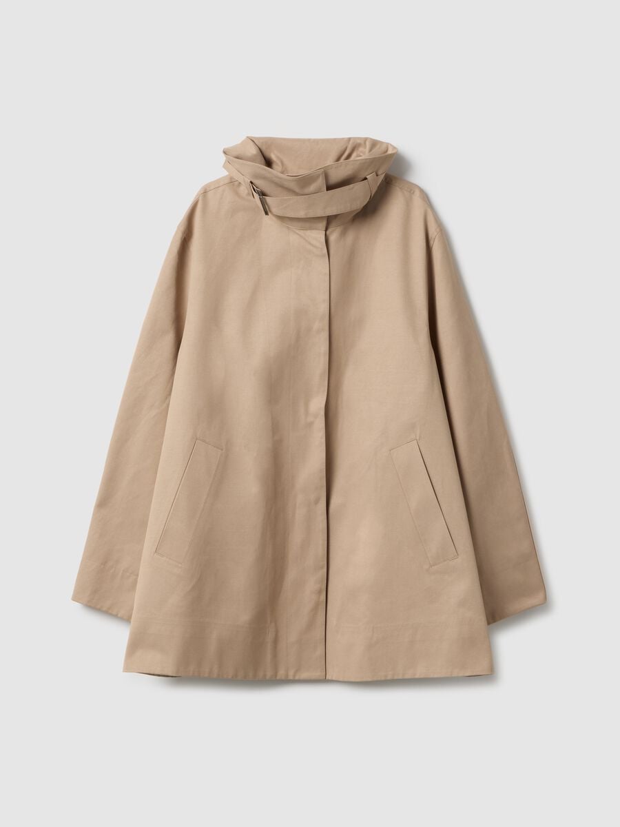 Beige Cotton Blend Oversize Fit Jacket_4