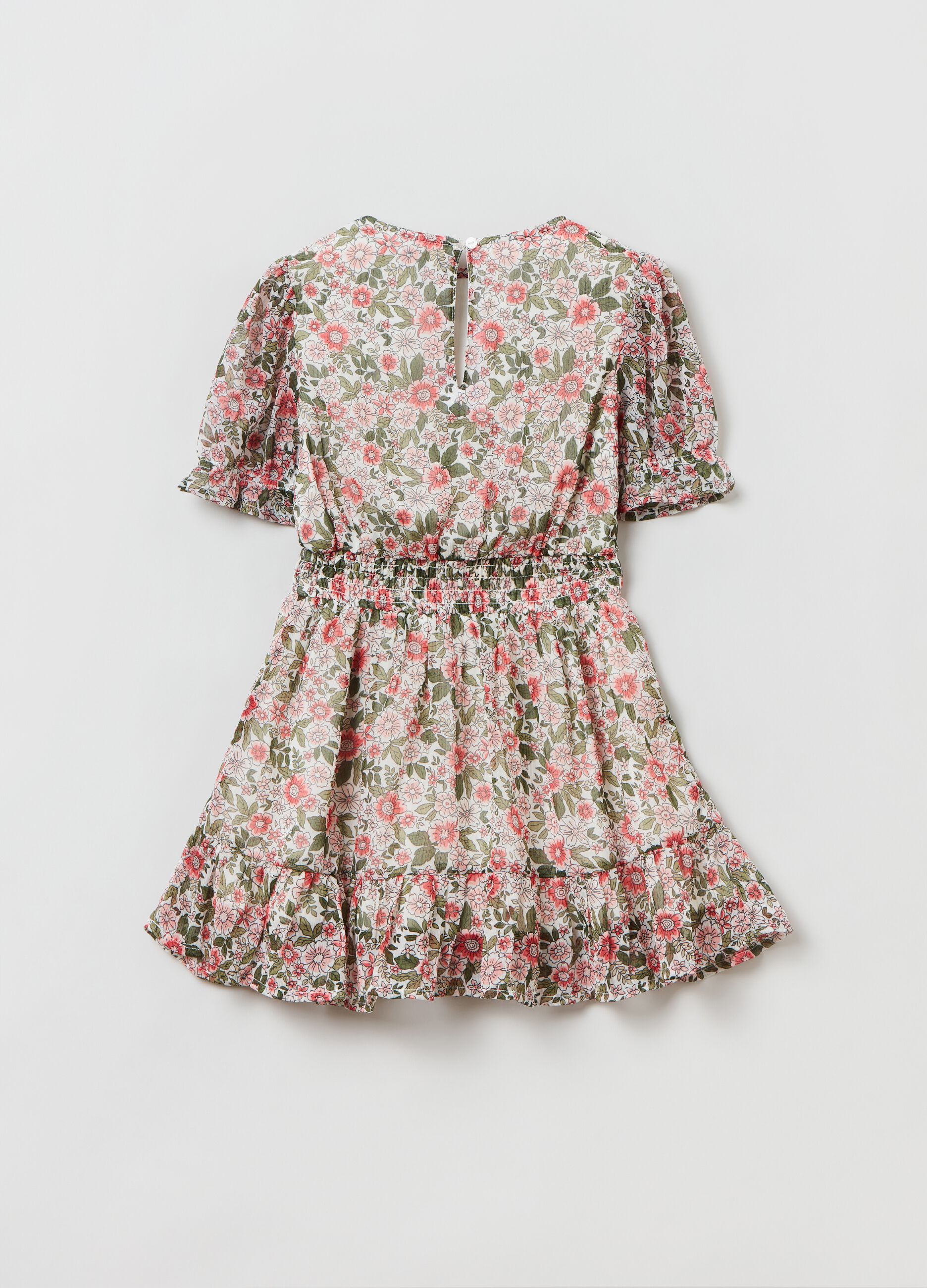 Floral dress with flounce