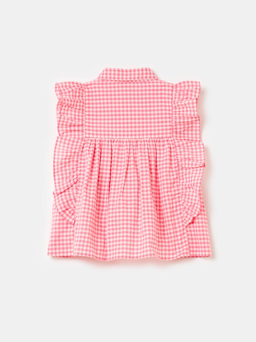 Gingham shirt with flounce_1