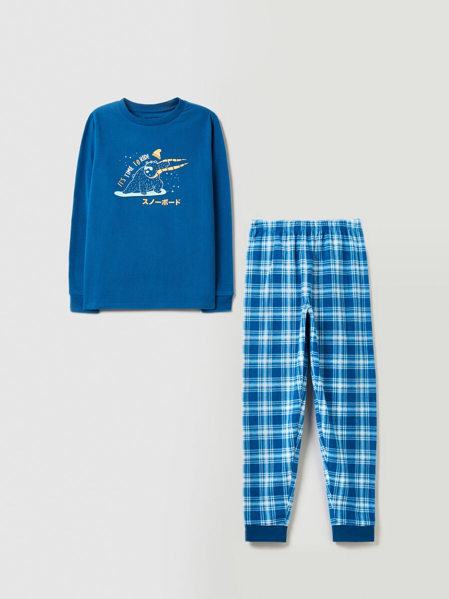 Fleece pyjamas with pattern and print_0