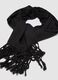 Black scarf in viscose and linen blend with fringes_1