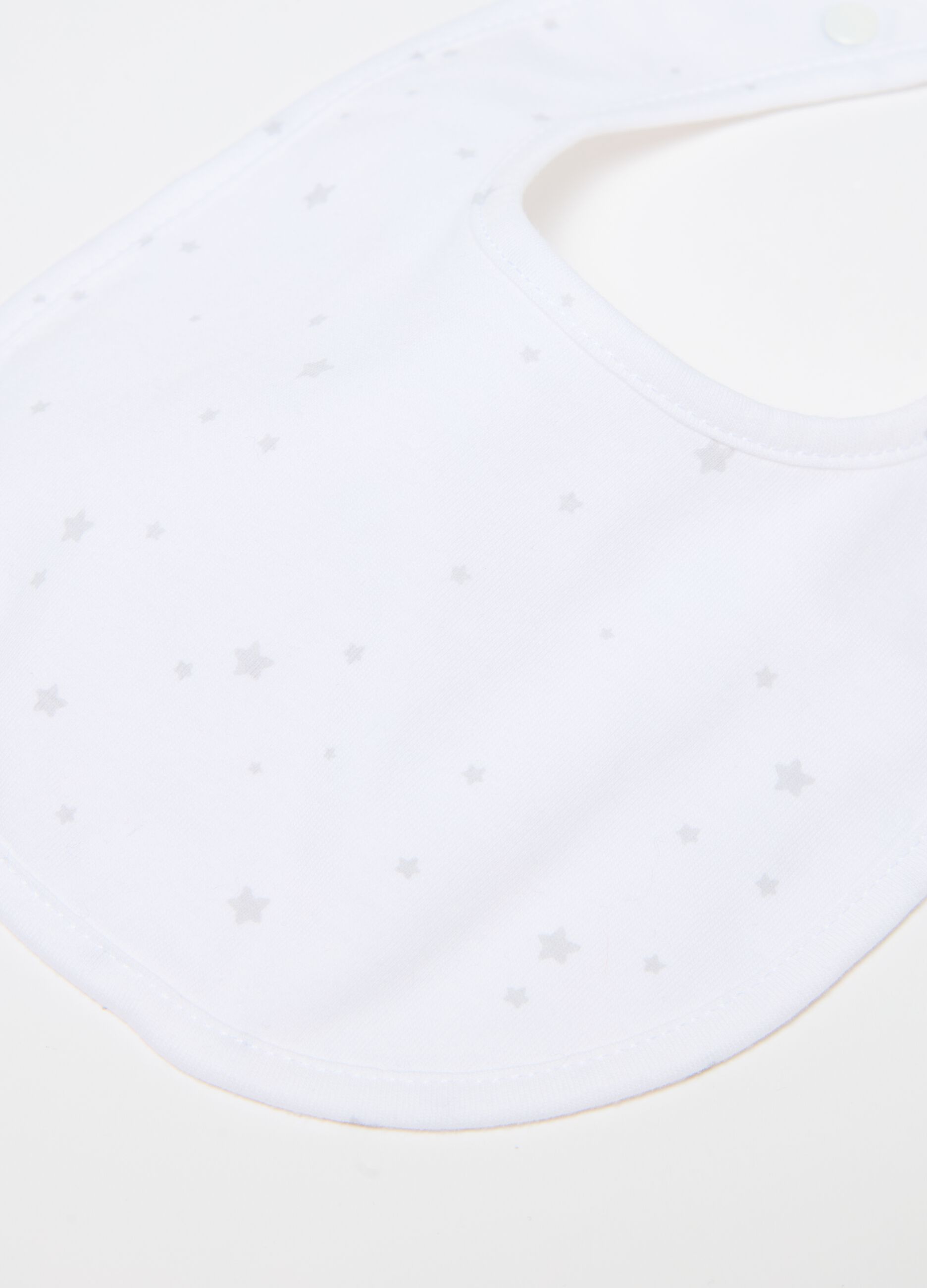 Two-pack bibs with stars print and embroidery