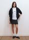 Black stretch viscose full-zip hoodie, oversized fit_1