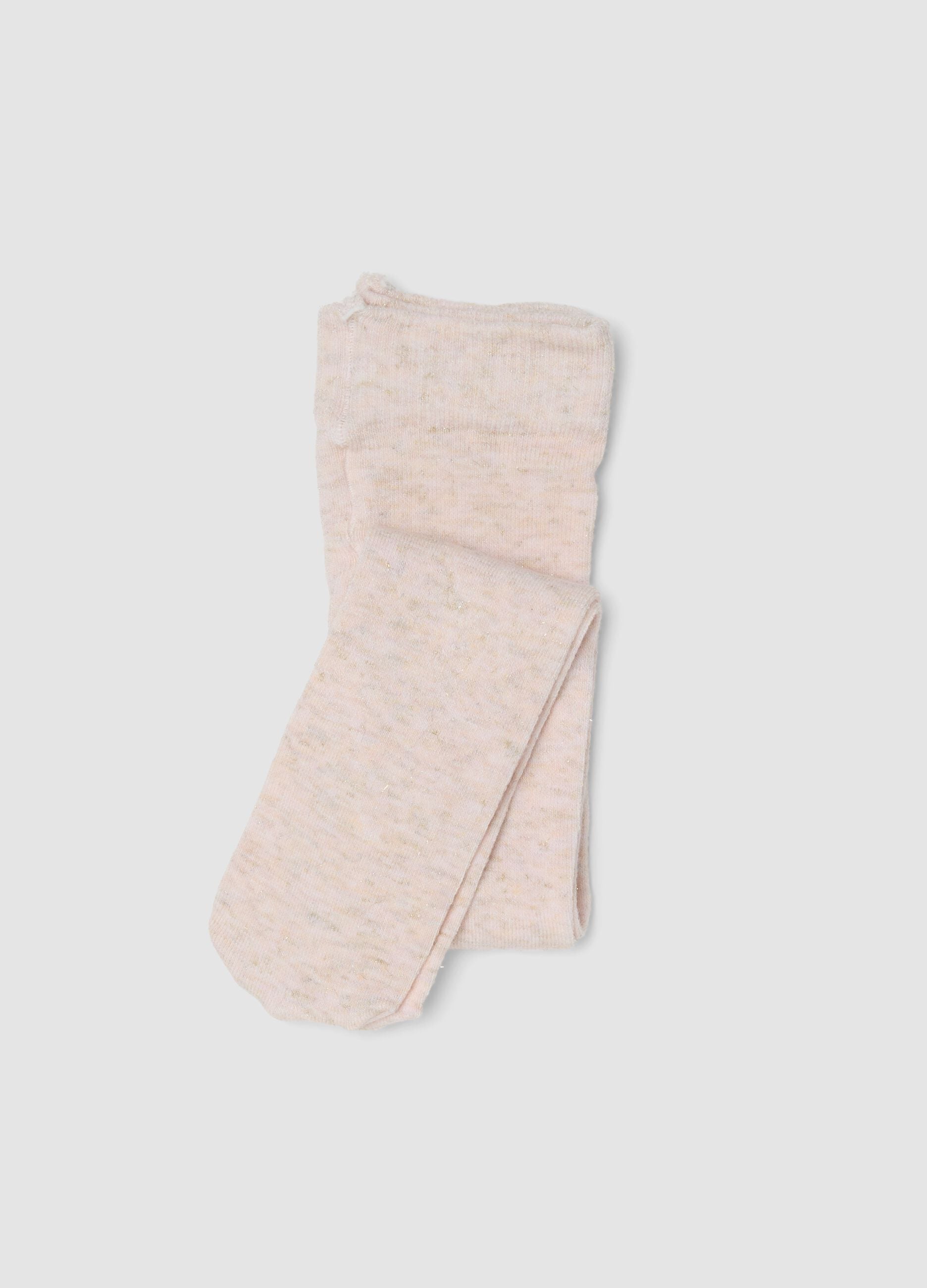 Collant rosa in viscosa elasticizzata m&eacute;lange