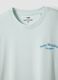 Blaues T-Shirt mit Schriftzug aus reiner Baumwolle, Regular Fit_5