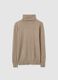 Beige turtleneck regular fit sweater_4