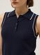 Sleeveless blue viscose blend slim fit polo with buttons_3