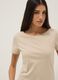 Beige short-sleeved pure cotton T-shirt_0