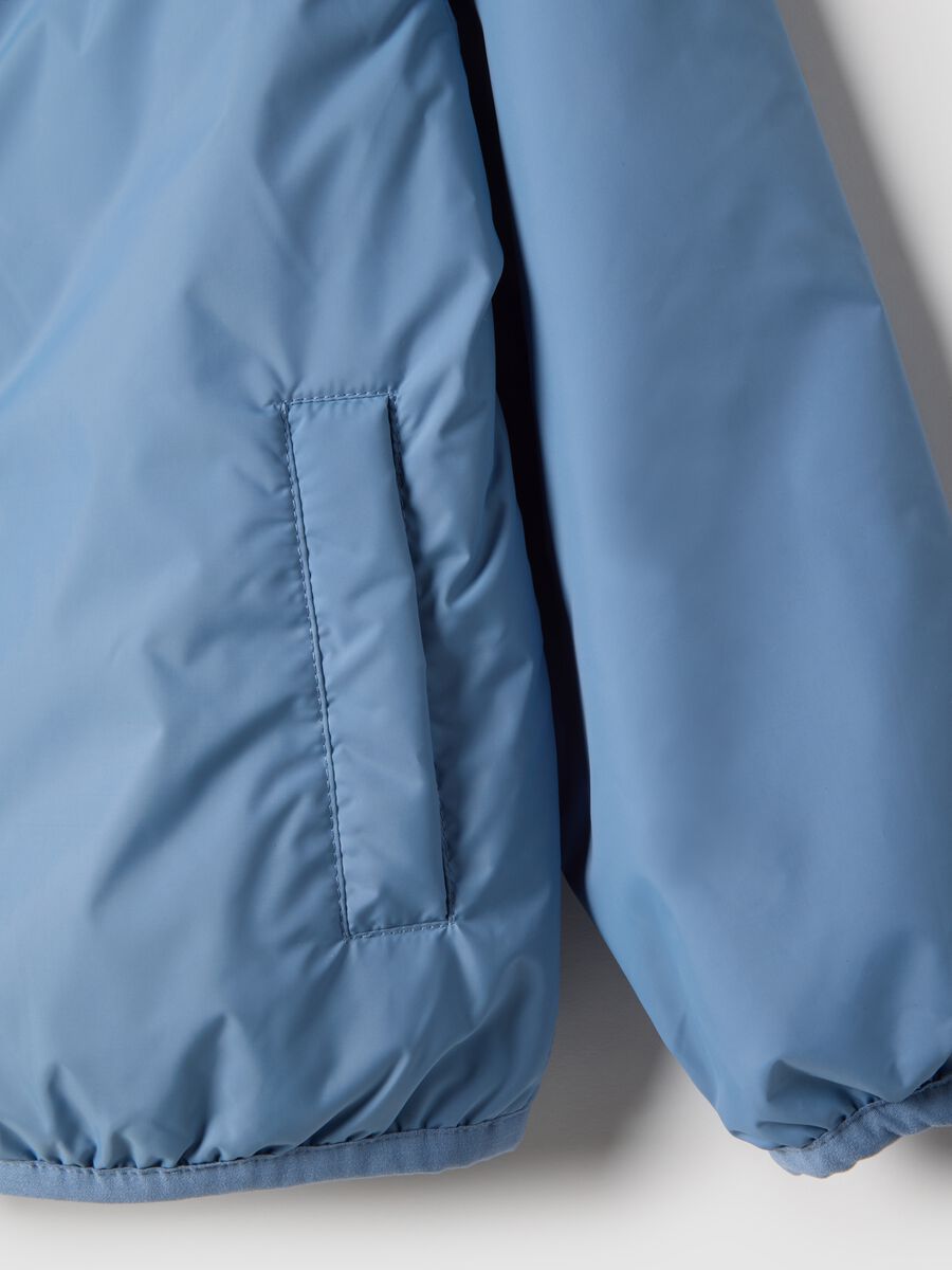 Blaue Stoffjacke f&uuml;r Kinder im Regular Fit mit Kapuze_3