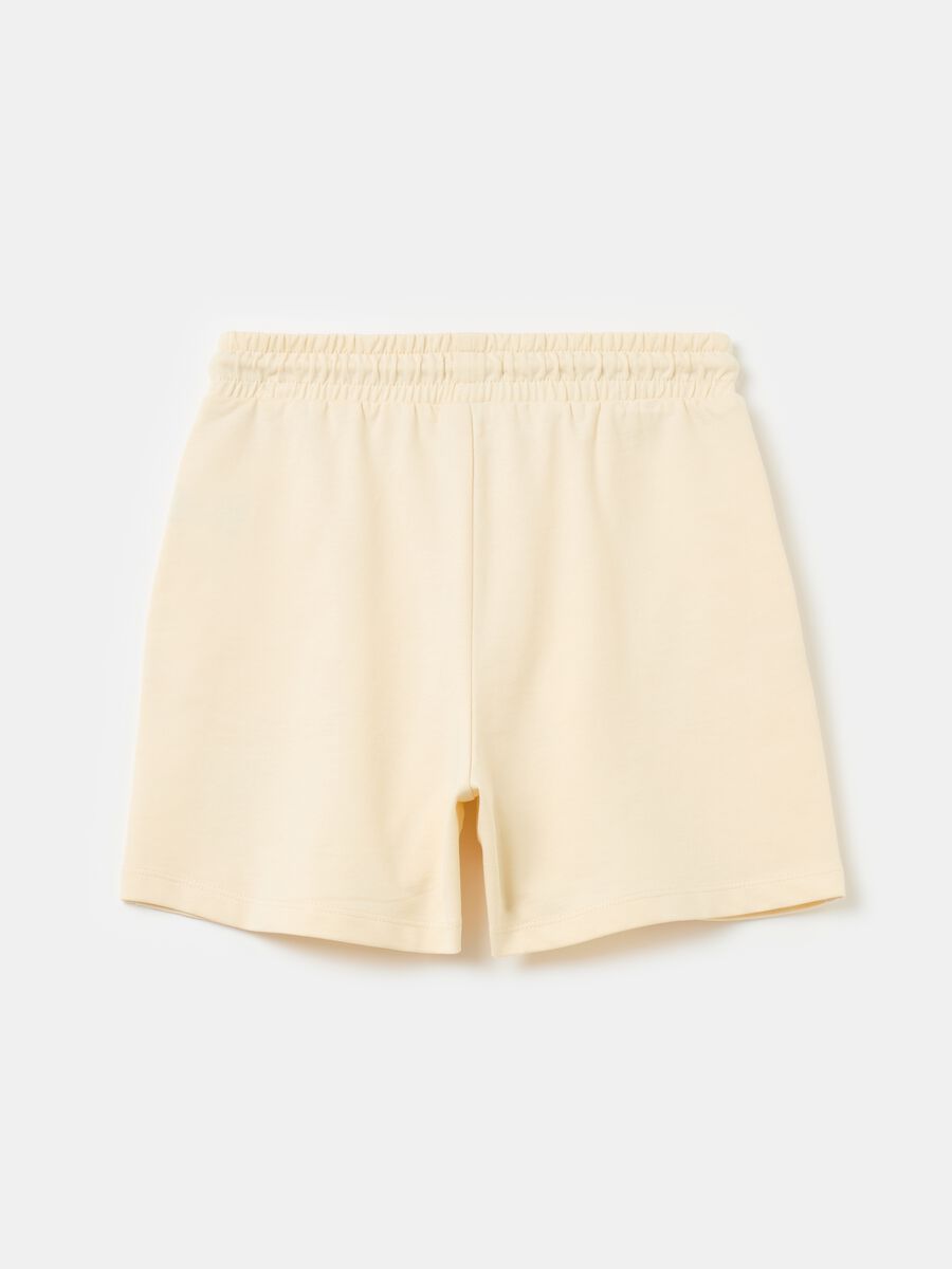 Shorts in cotone con coulisse e stampa_2