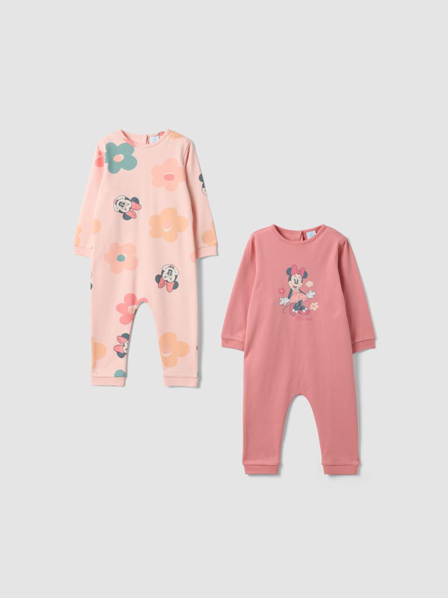 Bipack di tutine rosa in puro cotone con stampa Minnie_0