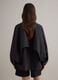 Black oversized cotton blend jacket with hidden closure_4