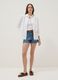 Blue pure cotton denim shorts_1
