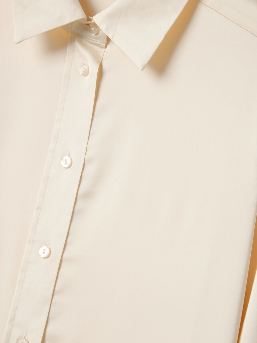 Beige long sleeve satin shirt regular fit_5