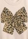 Beige Sweatshirt with Leopard Bow_2