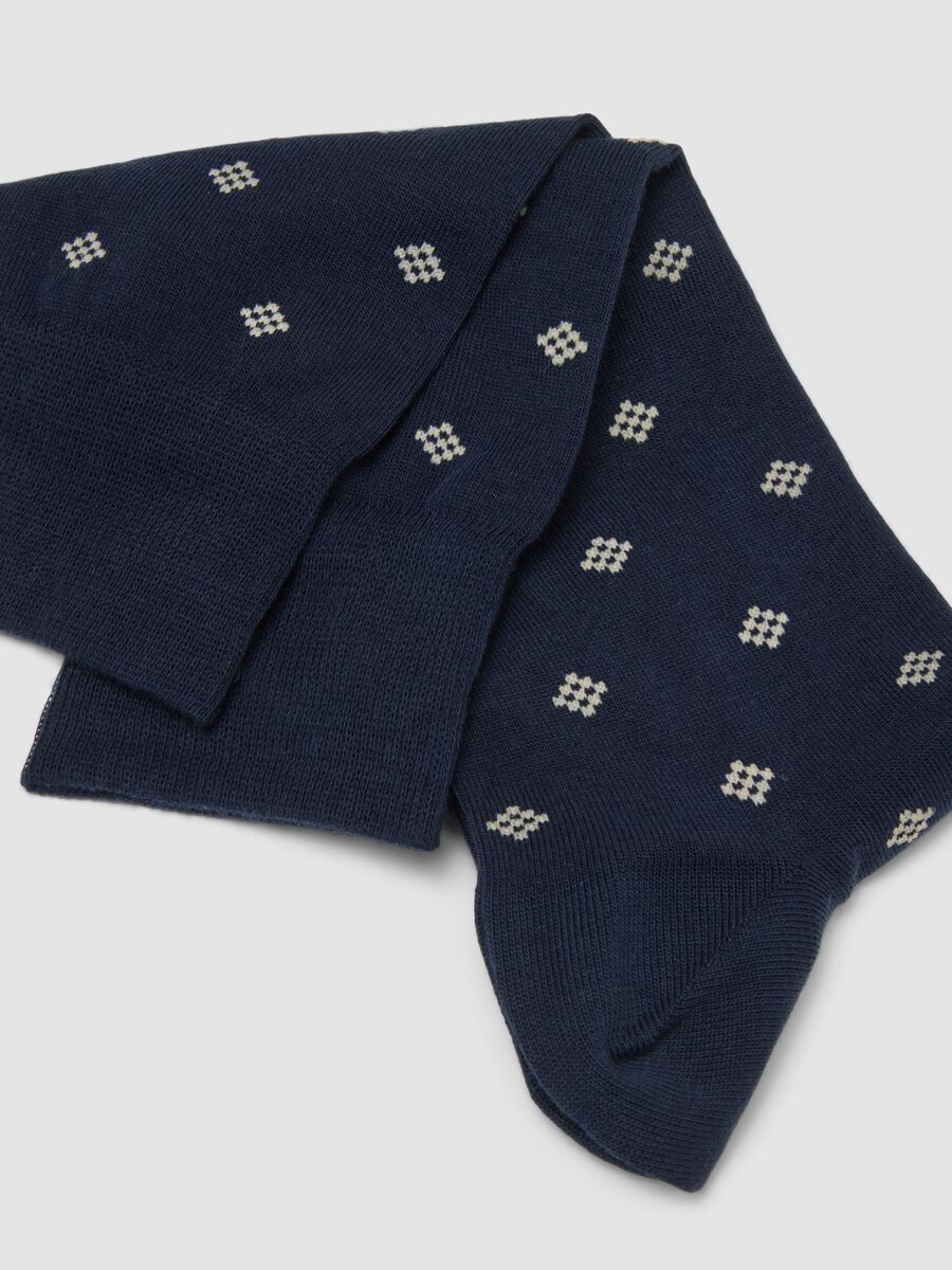 Bipack of blue stretch cotton blend socks_2