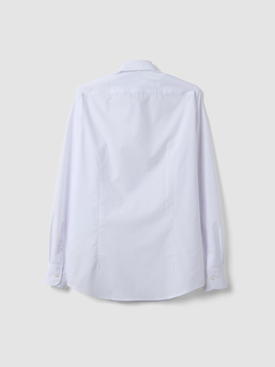 Camicia bianca slim fit con colletto classico easy iron_5