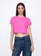 Pink cropped T-shirt in cotton_0