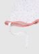 Chap&eacute;u branco de puro algod&atilde;o com debrum rosa para beb&eacute;_1