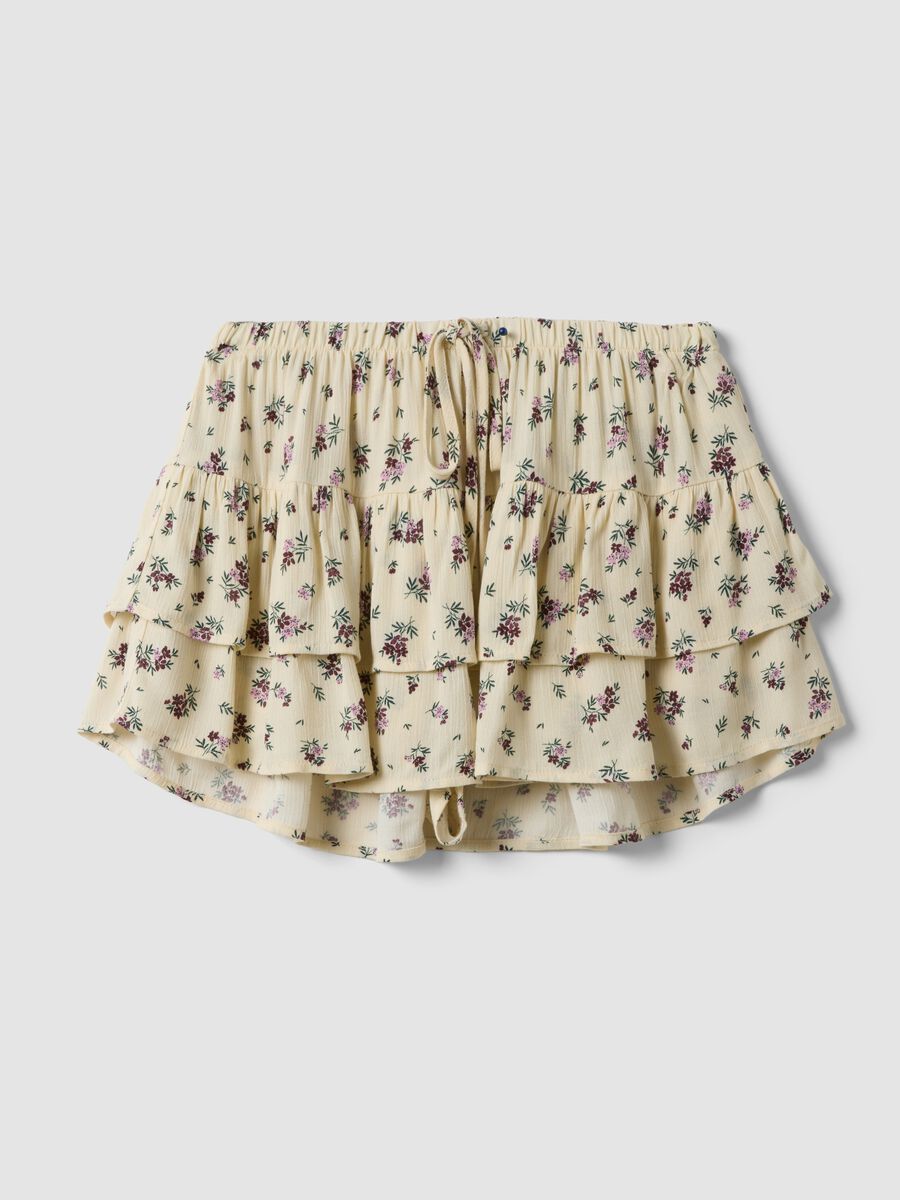 White pure-viscose mini skirt with ruffles_4