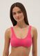 Pink stretch-fabric bikini top_0