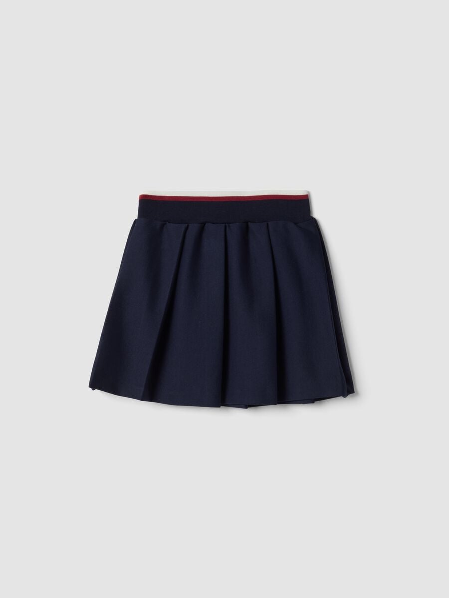 Blue stretch viscose skirt with elasticated waist for girls_1