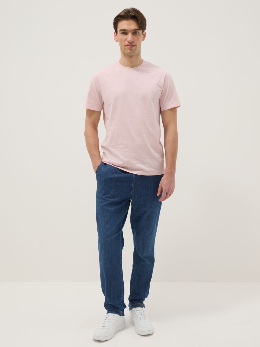 Short-sleeve pink pure cotton regular fit t-shirt_1