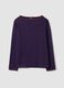 Purple striped pure cotton crew-neck T-shirt, regular fit_0