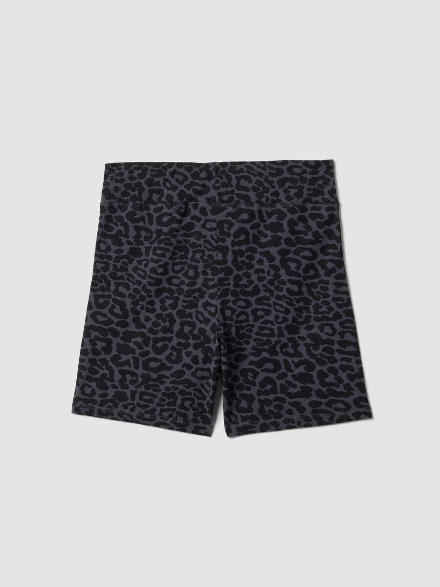 High-waisted black stretch cotton shorts_1