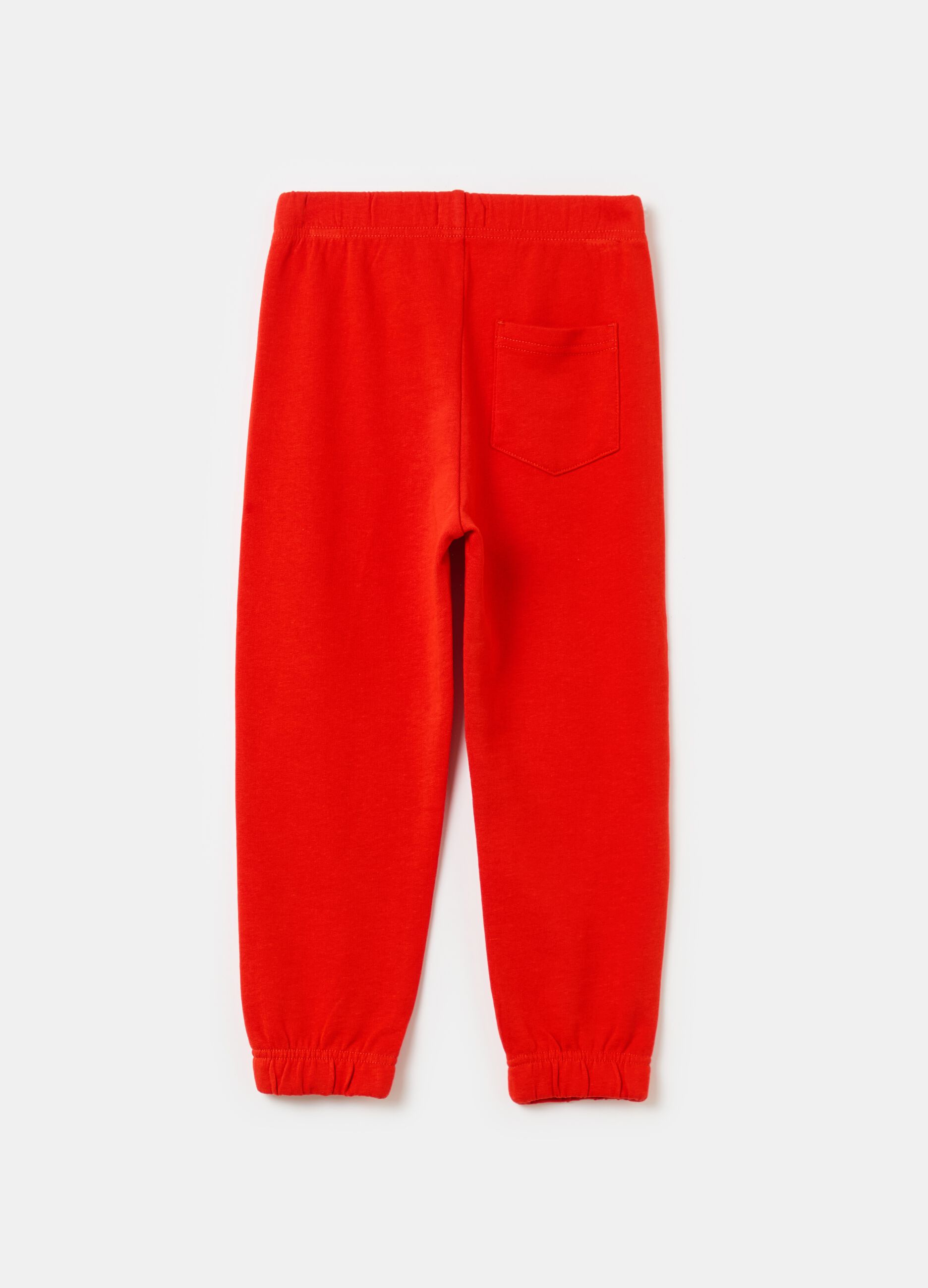 Fleece joggers with elasticated edging and print