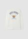 White pure cotton T-shirt with One Piece print, relaxed fit_2